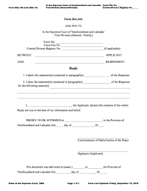 Form 56A.14A Reply