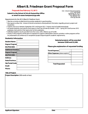 Albert B. Friedman Grant Proposal Form - Claremont Graduate ... - cgu