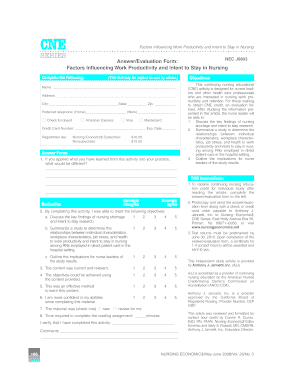 NEC J0803 Evaluation Form