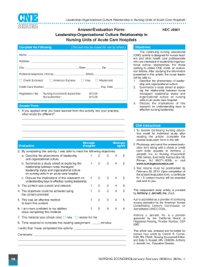 Nursing Leadership-Organizational Culture Evaluation Form