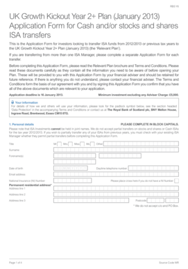 UK Growth Kickout Year 2+ Plan ISA Transfer Application Form