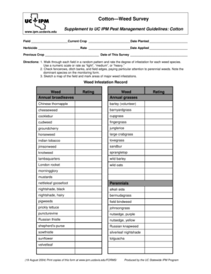 Cotton Weed Survey Form