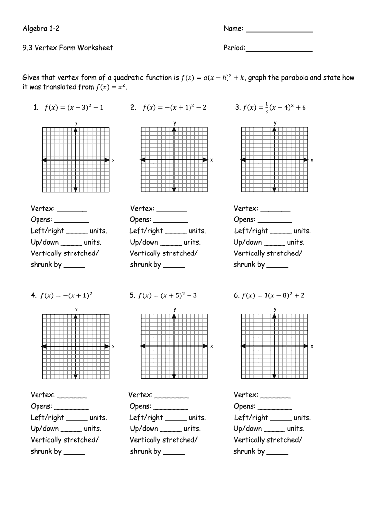 graphing standard form quadratics worksheet Worksheet Graphing Quadratics From Standard Form 2-2 - Fill
