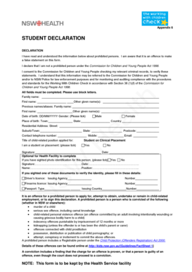 Student Declaration Form