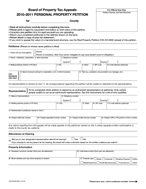 Oregon Personal Property Tax Petition