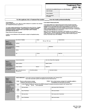 Ocf 1 - TreatmentPlan(OCF-18). fsco form number 1033E - fsco gov on