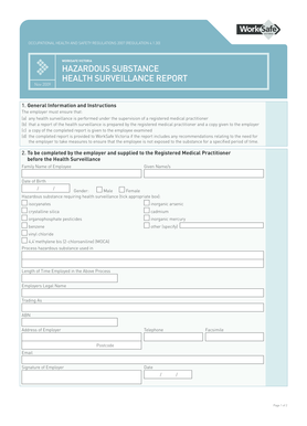 WorkSafe Victoria Health Surveillance Report