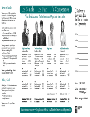 Saskatchewan Tax Plan Information