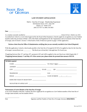 Georgia Law Student Application