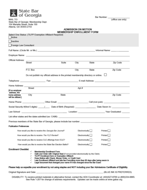 Georgia State Bar Membership Enrollment Form