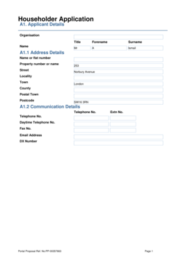 Householder Application Form