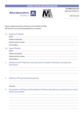 Request for Pre-Application Meeting