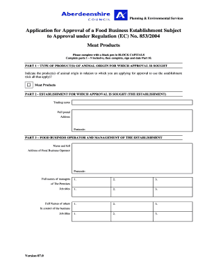 EU Food Business Establishment Approval Application