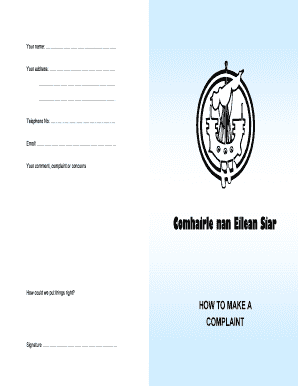 Comhairle Complaint Form