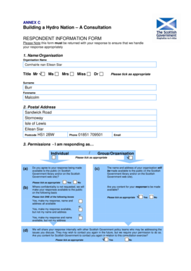 Scottish Water Consultation Form