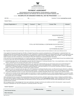 Payment Agreement for UW Students