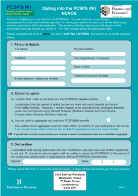 PCSPS(NI) Opt-In Form