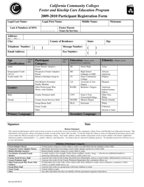 California Foster and Kinship Care Education Program Registration Form
