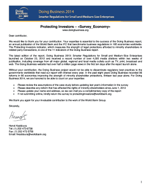 Doing Business Survey - Protecting Investors