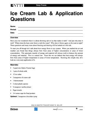 Ice Cream Lab Application Form