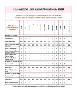 American Legion Auxiliary Tracking Form