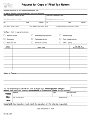 New York State Tax Return Copy Request Form
