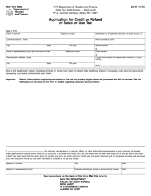 New York State Sales Tax Refund Application