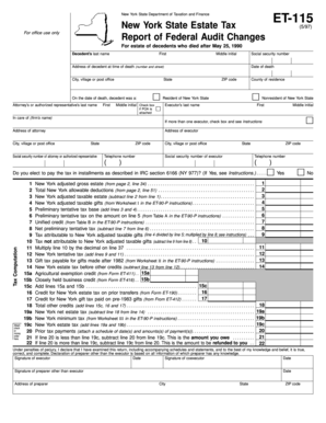 New York State Estate Tax Form ET-115