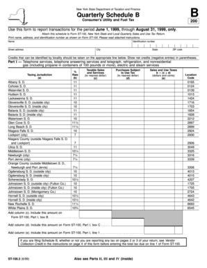 New York State Quarterly Schedule B