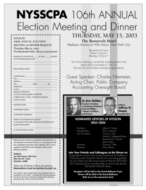 NYSSCPA Annual Election Meeting and Dinner