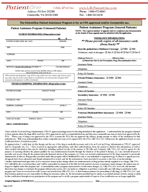PatientOne Patient Assistance Program Application