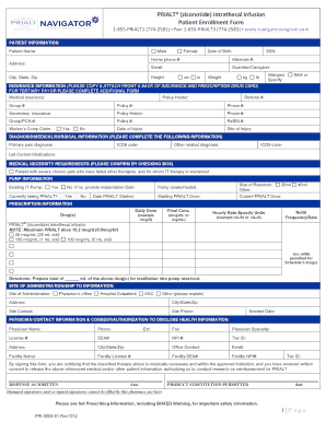 PRIALT Patient Enrollment Form