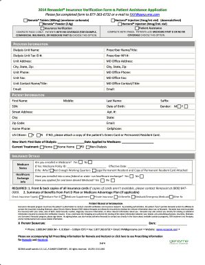 2014 Renassist Insurance Verification Form