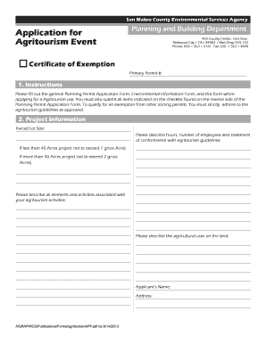 Agritourism Event Application Form - San Mateo County - co sanmateo ca