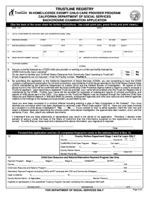California TrustLine Registry Application
