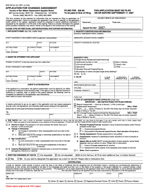 California Changed Assessment Application