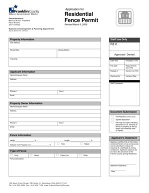 Fence Permit Application