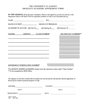 Graduate Academic Advisement Form