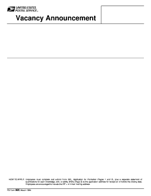 USPS Form 990 Application for Promotion