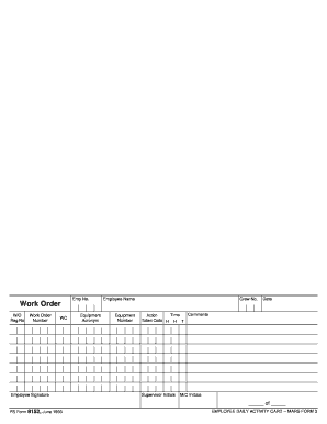 Employee Daily Activity Card