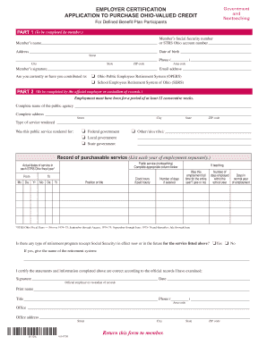 Ohio Valued Credit Purchase Application