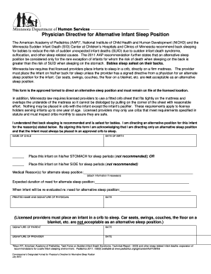 Physician Directive for Alternative Infant Sleep Position