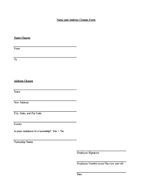 Name and Address Change Form