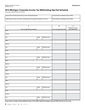 Michigan Corporate Income Tax Withholding Opt-Out Schedule