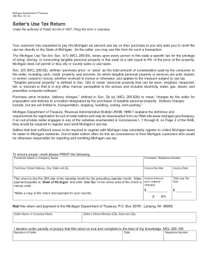 Michigan Seller’s Use Tax Return