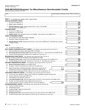 Michigan Business Tax Miscellaneous Nonrefundable Credits Form 4573