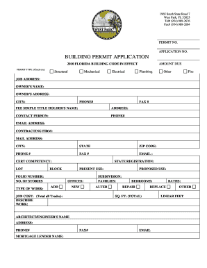 Florida Building Permit Application