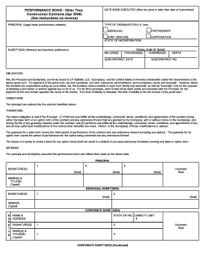 Performance Bond for Construction Contracts