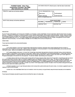 Payment Bond for Construction Contracts