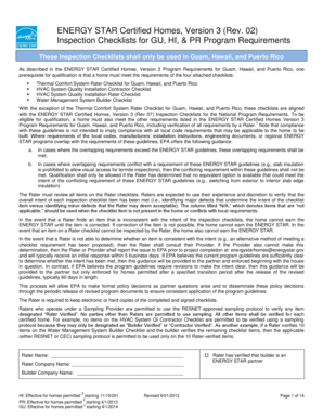 ENERGY STAR Certified Homes Inspection Checklist